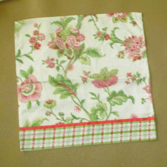 Waverly  Table Napkins Placemat  Fuscia Green Plaid lot of 6 - Picture 3 of 6